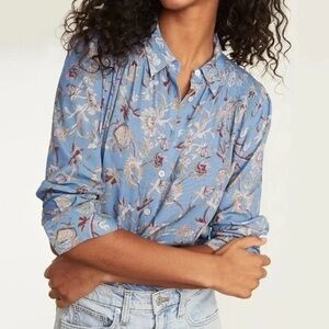 Veronica Beard Blue Dazed Floral Button-Up Shirt
